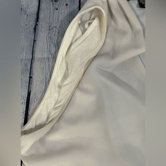 Karen Kane Off White Black Contrast Drape Front Minimalist Party Jumpsuit S - Picture 7 of 10